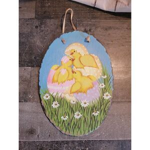 Easter duckling hatching chick egg sign decor spring